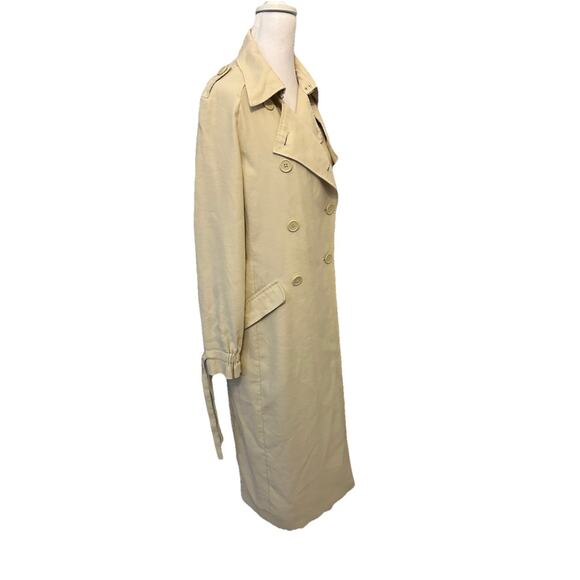 New GUESS Trench Coat Double Breasted Structured Military Long Office 80s Style - Picture 13 of 16